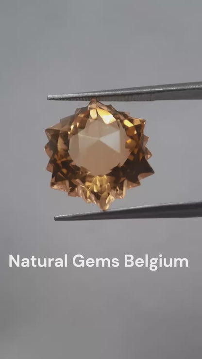 Natural yellow Citrine - 9.363 ct - hexagon - unheated