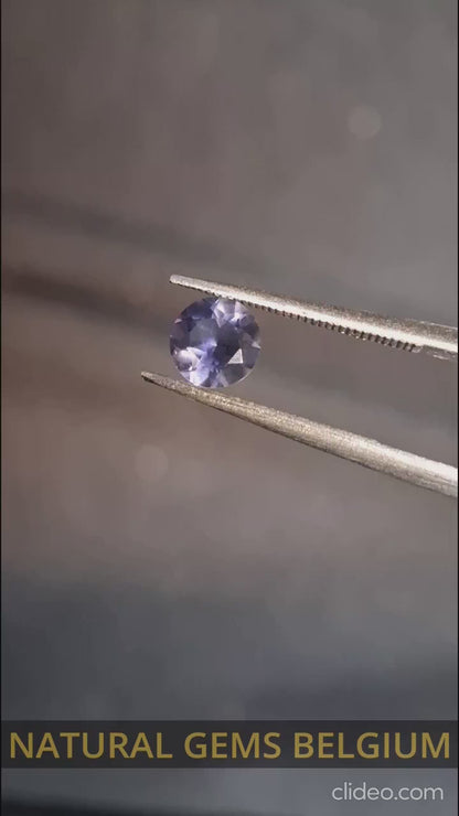Natural Iolite - 0.418 ct - round - unheated - bluish violet- AKA the dichroite stone
