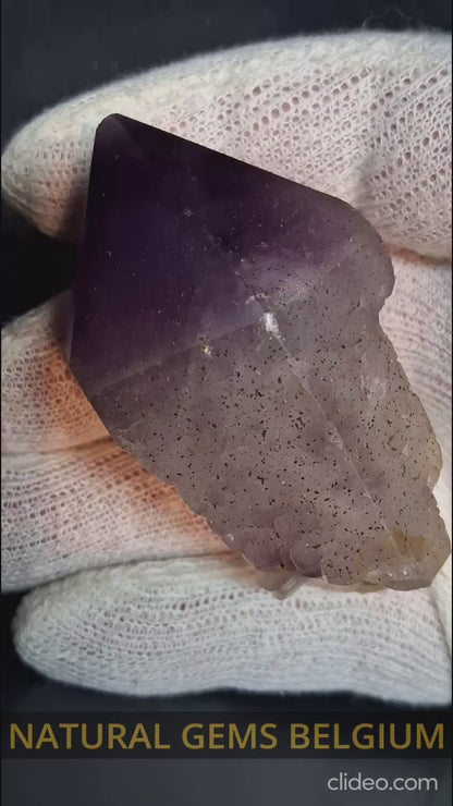 Rough amethyst - Amethyst Crystal Point - Raw Point with Root - 7.2  x 4.3 cm