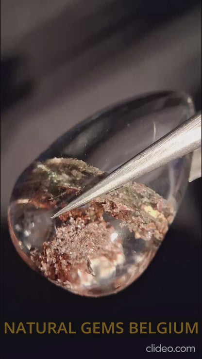 Natural Phantom Quartz - oval polished - 2.8 cm - beautiful multi-layered