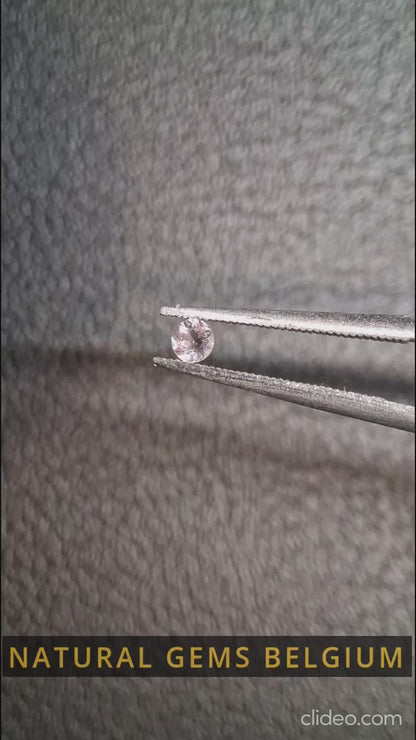 Tourmaline rose clair naturelle – Ronde brillante facettée 0,056 Ct – Gemme individuelle de qualité supérieure