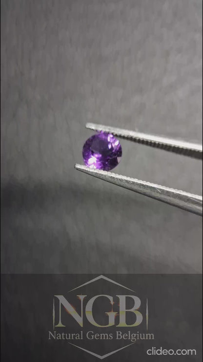 Améthyste violette taille ronde 4 mm 0,251 ct – Gemme d'améthyste naturelle