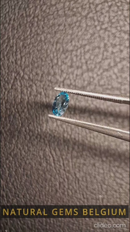 Topaze naturelle - London Blue - 0,244 ct - ovale - qualité haute joaillerie