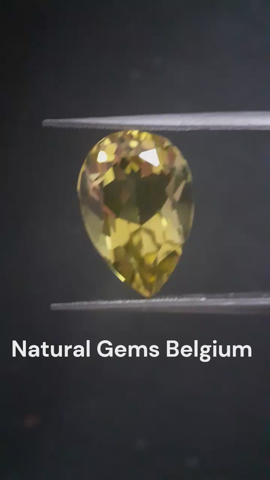 Natural yellow lemon quartz - 6.985 ct - pear  - good color