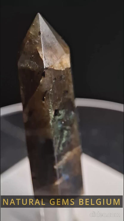 Torre di labradorite - labradorite naturale - 4,7 cm - torre esagonale