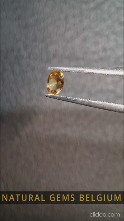 Citrine naturelle – Taille ovale facettée 3x4 mm 0,147 ct Jaune doré | Pierre précieuse seule