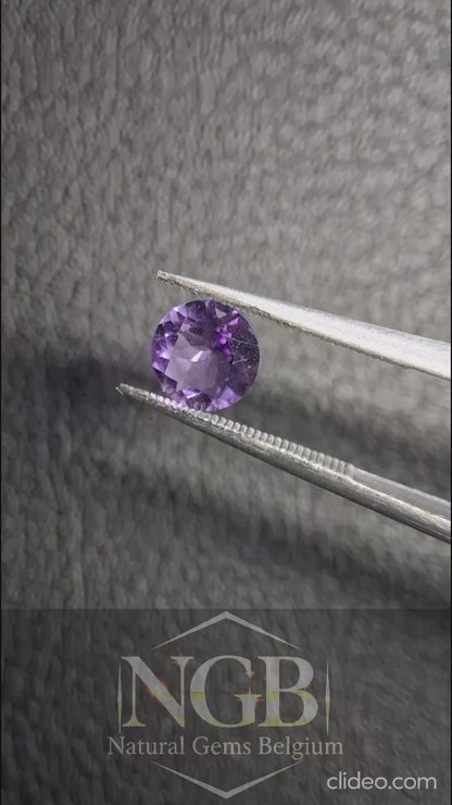 Améthyste violette taille ronde 6mm 0.780 ct – Pierre précieuse améthyste naturelle facettée