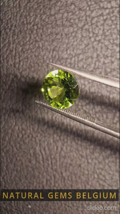 Péridot naturel - 2,168 ct - rond - non chauffé - péridot vert