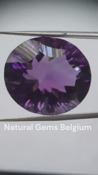 Natural deep purple Amethyst - 36.60 ct - Oval - AAA+ - unheated - certified by NGB