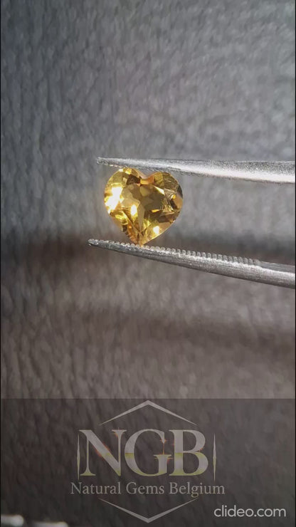 Citrine naturelle – Pierre précieuse jaune facettée en forme de cœur 6x6 mm | Pierre de Citrine en vrac