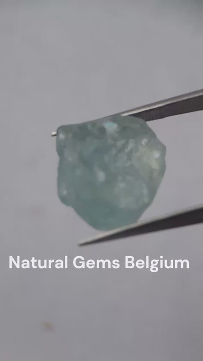 Natural greenish blue Aquamarine - 6.43 ct - Rough Gemstone - unheated - Certified by NGB