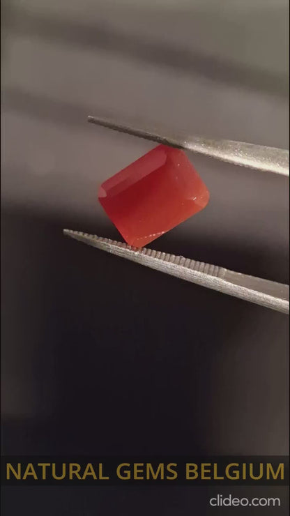 Natural Faceted Agate - Red Agate - 1.408 ct - octagon