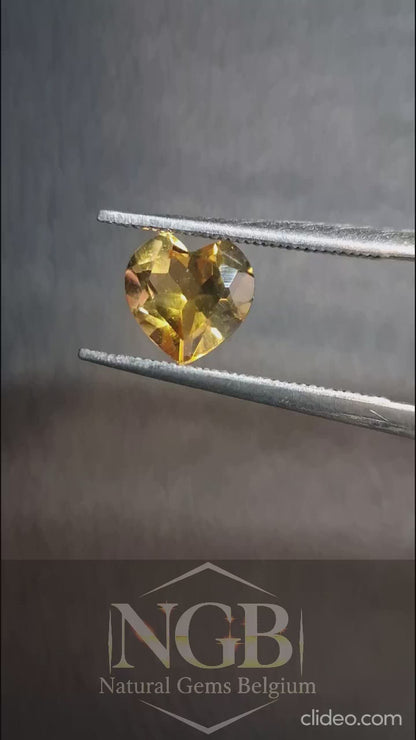 Citrine naturelle – Cœur facetté 6x6 mm Jaune | Pierre de citrine naturelle 0,720 ct