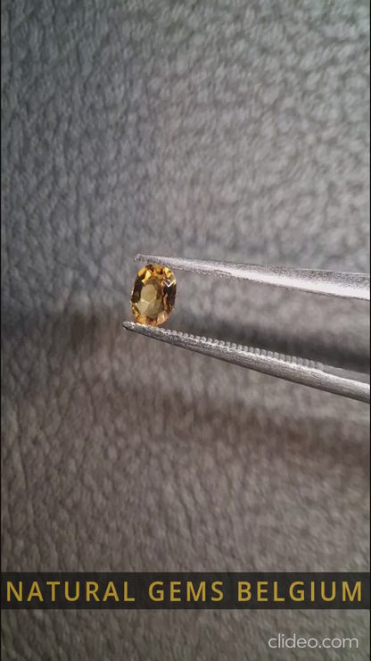 Citrine naturelle – Taille ovale facettée 3x4 mm 0,153 ct Jaune doré | Pierre précieuse seule