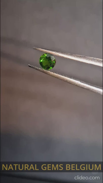 Natural Diopside - 0.274 ct - round - green - chromium diopside