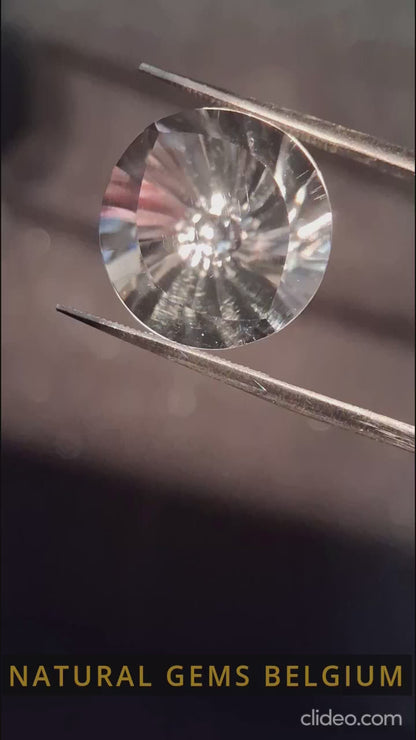 Natural clear quartz - 11.855 ct - round custom cut - pure quartz