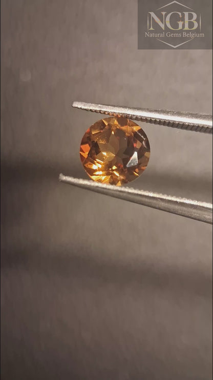 Natural Citrine Gemstone – Faceted Round Cut 6x6 mm Yellow | Loose Citrine Stone 0.750 ct