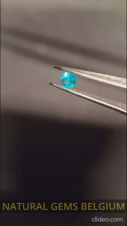 Natural Apatite - 0.109 ct - round - blue - brazil -magnificent