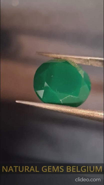 Natural Faceted Agate - Green Agate - 8.835 ct - round