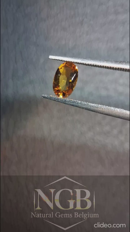 Citrine naturelle – Taille ovale facettée 4x6 mm 0,368 ct Jaune miel | Pierre précieuse seule