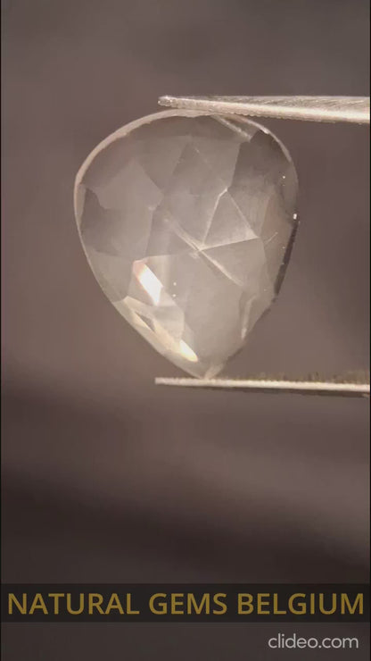 Natural light pink rose quartz - 9.845 ct - pear - rose cut