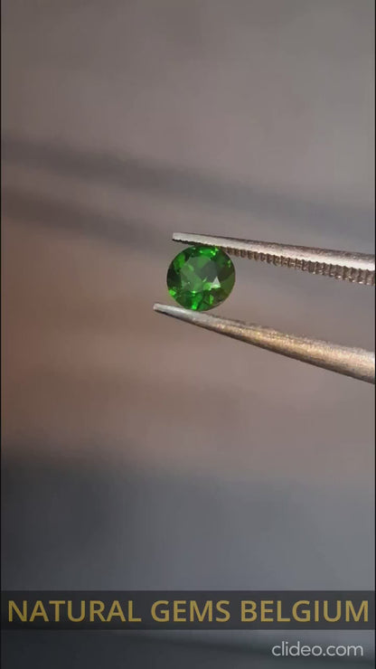 Natural Diopside - 0.264 ct - round - green - chromium diopside