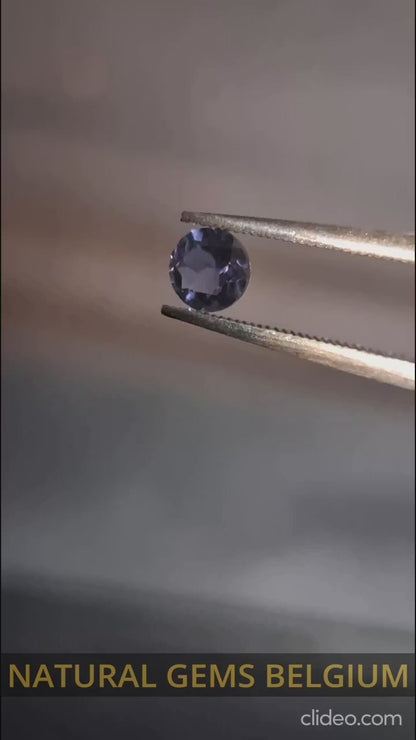 Natural Iolite - 0.227 ct - round - unheated - bluish violet- AKA the Vikings' Compass