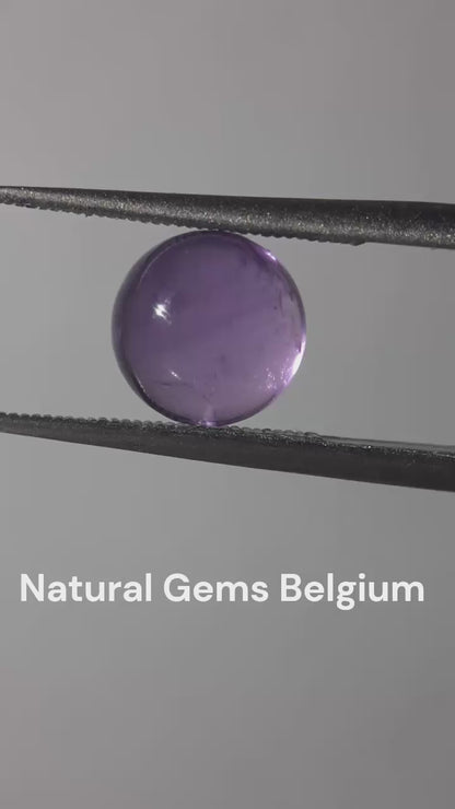 Natural purple Amethyst - 1.59 ct - round cabochon - unheated - certified by NGB