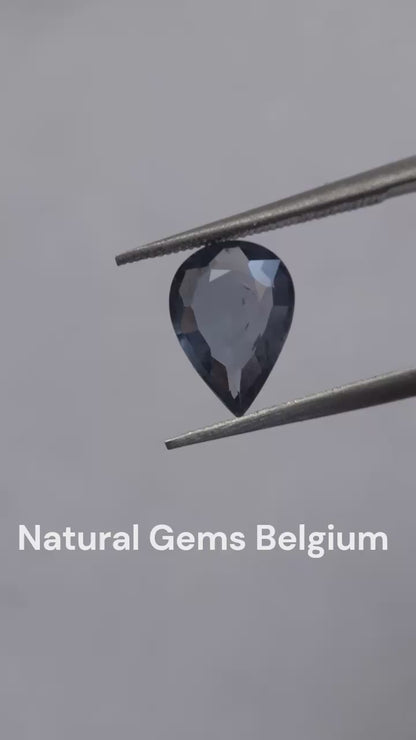 Natural Purplish blue spinel - 1.31 ct - Pear - unheated - certified by NGB