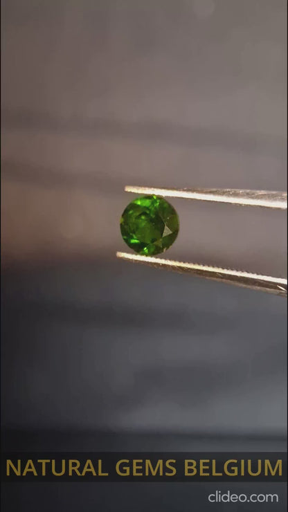 Natural Diopside - 0.504 ct - round - 5mm - green - chromium diopside