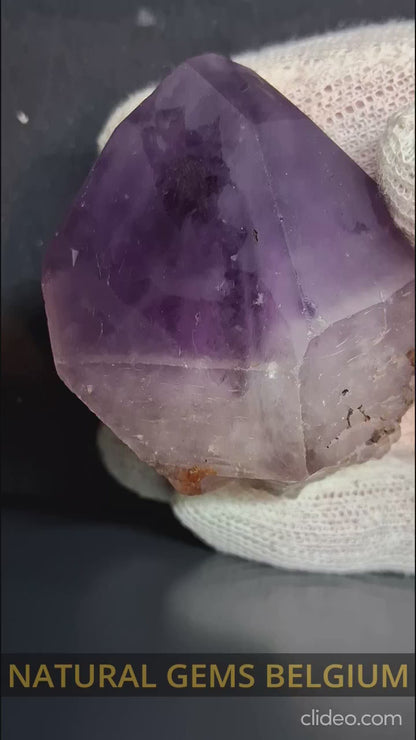 Rough amethyst - Amethyst Crystal Point - Raw Point with Root - 6.4  x 4.9 cm