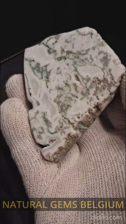 Natural Moss Agate - rough agate slice - 7.6 x 6.4 cm - high quality specimen