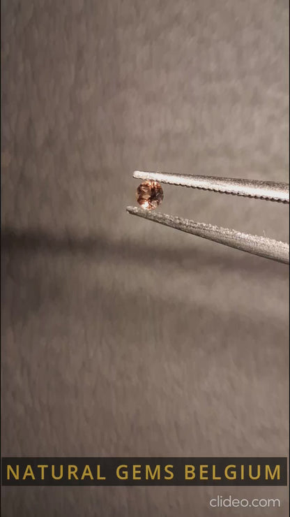 Tourmaline naturelle - rose orangé brunâtre - 2 mm - 0,029 ct - ronde - non chauffée