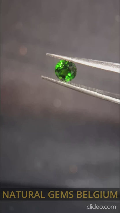 Natural Diopside - 0.625 ct - round - 5mm - green - chromium diopside