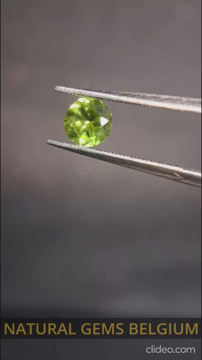 Natural Peridot - 0.538 ct - round - unheated - green