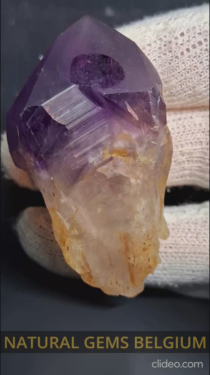 Rough amethyst - Amethyst Crystal Point - Raw Point with Root - 6.8  x 4.0 cm