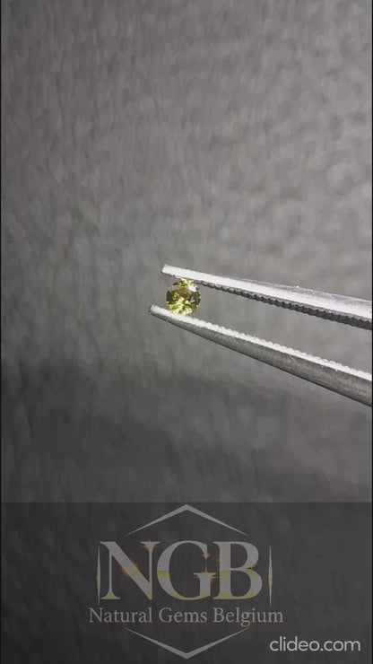 Saphir jaune naturel - 0,048 ct - 2 mm taille ronde - chauffé - Afrique