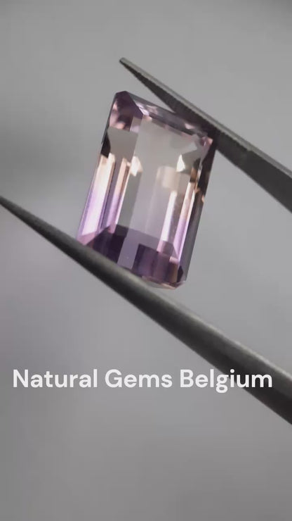 Natural purple and yellow Ametrine - 11.226 ct - octagon