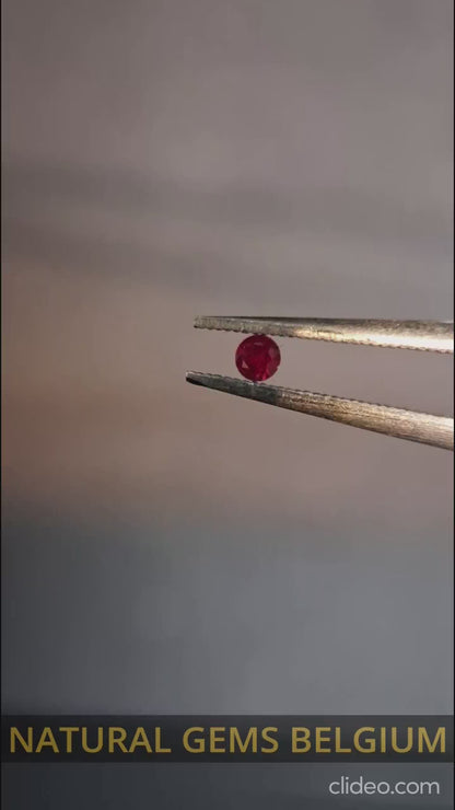 Natural Red Ruby - 0.04 ct - Round - heated - Burma - very good color -for high end jewelry