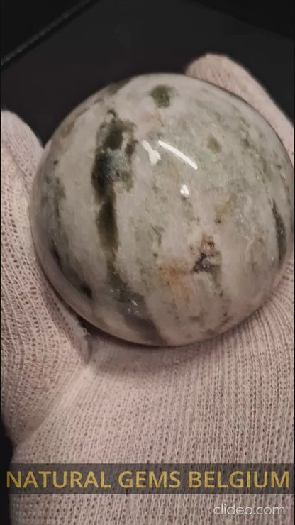 Natural Serpentine Sphere - 6.5 cm - very light green to mossy green