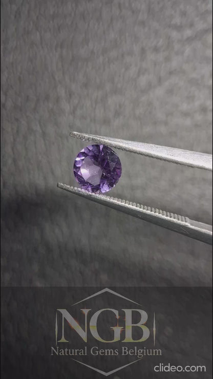 Améthyste Violette Taille Ronde 5mm 0.567 ct – Pierre Précieuse d'Améthyste Naturelle