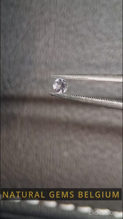 Tourmaline rose clair naturelle – Ronde brillante facettée 0,055 Ct – Pierre précieuse non montée de qualité supérieure