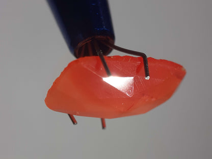 reddish orange Carnelian,rose cut, long cushion, 4.75 ct All Carnelian Gemstones - Faceted Carnelian Natural Gems Belgium