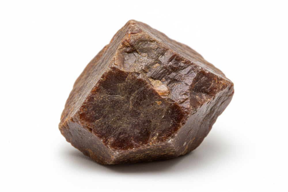 rough piece of zircon uncut on white background