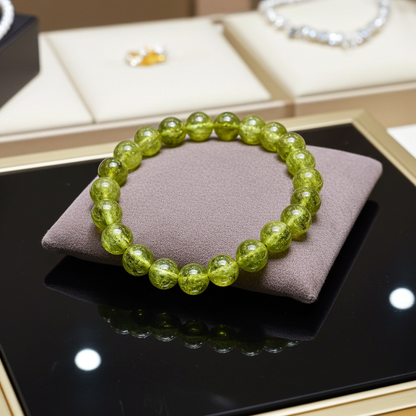 Bracelet de perles de péridot naturel 8 mm | Non traité