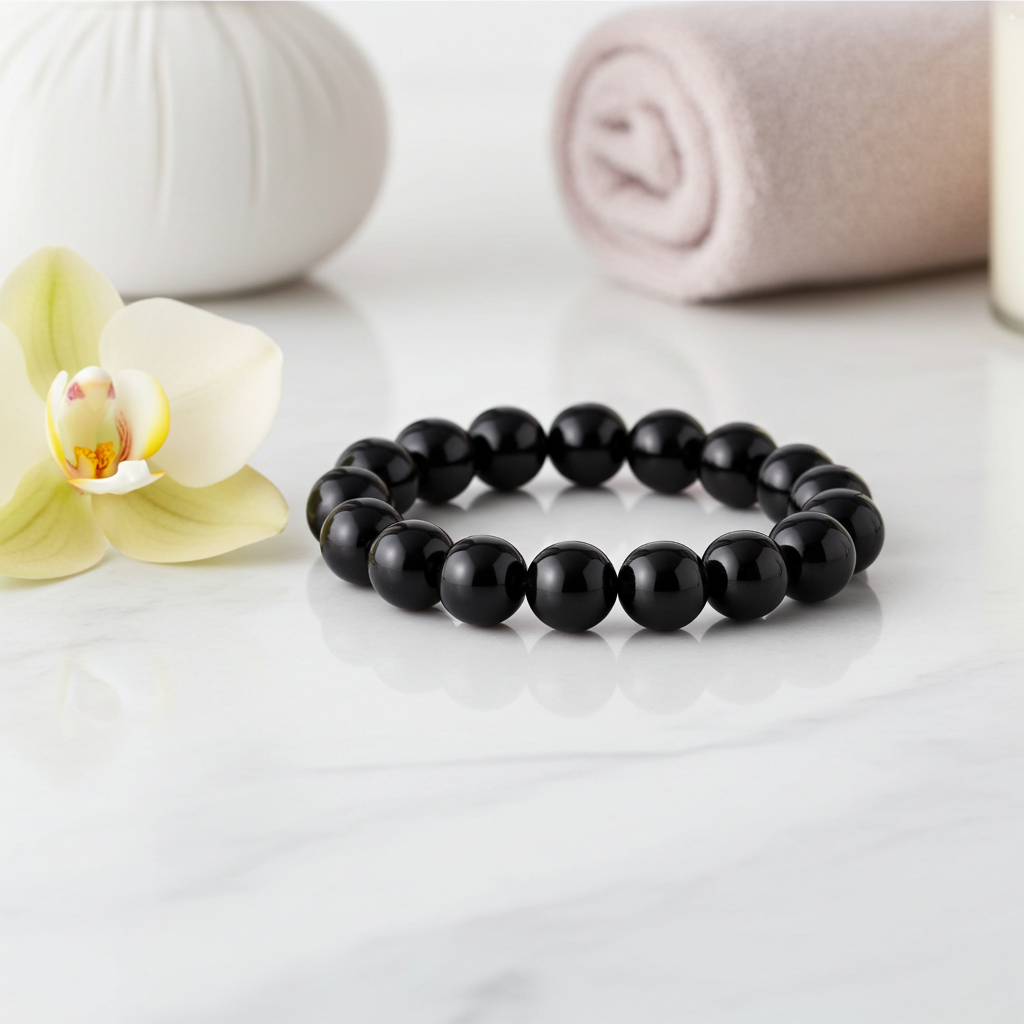 Beaded Bracelet - Tourmaline - 8 mm beads - Black tourmaline - Natural Gems Belgium