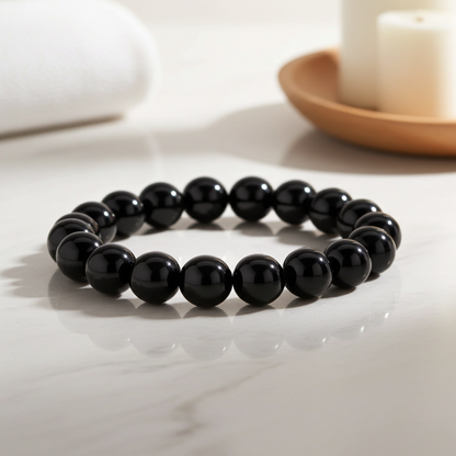 Beaded Bracelet - Tourmaline - 8 mm beads - Black tourmaline - Natural Gems Belgium