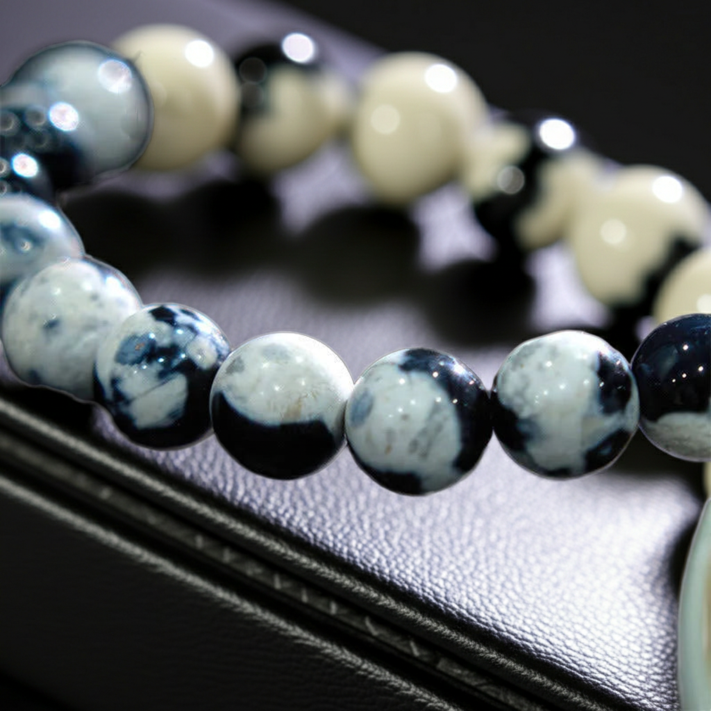 Beaded Bracelet - Agate - 8 mm beads - Orca Agate of high quality - Natural Gems Belgium